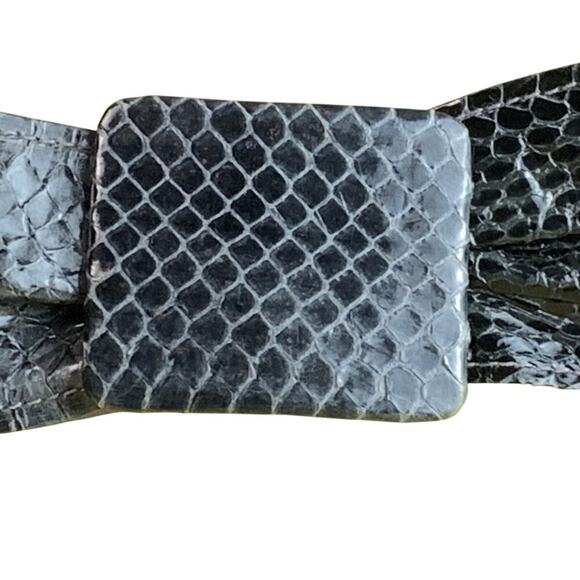 Vintage 80's Genuine Snakeskin Ombre Grey Power Dressing Belt - Size Small S - Picture 2 of 6